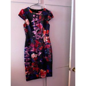 Betsey Johnson, black dress with flowers, size 2